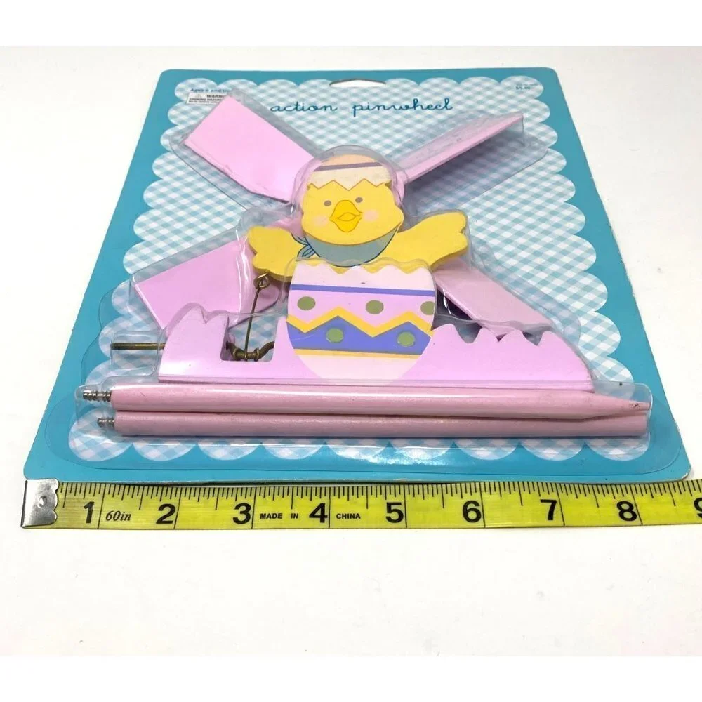 Vintage Target Action Pinwheel Easter Chick Pink Wheel Easter Yard Decor